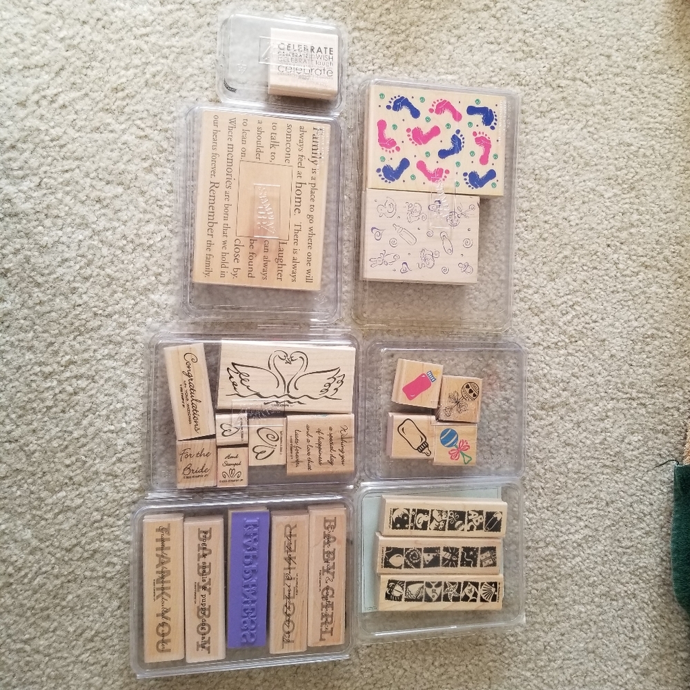 Stampin up rubber stamps lot wedding celebration baby shower art craft scrapbook